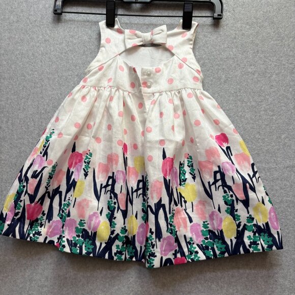 Girls Gymboree Pocadot w/Tulips Dress Size 18-24 Months - Picture 2 of 3
